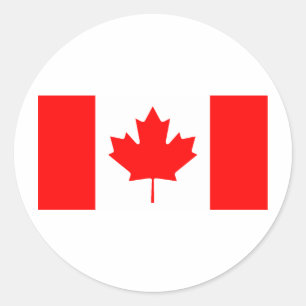 Sticker Rond Drapeau canadien