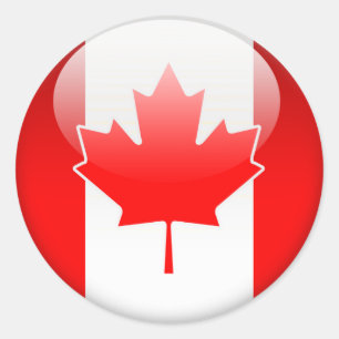 Sticker Rond Drapeau canadien 2.0