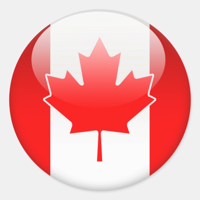 Sticker Rond Drapeau canadien 2.0 (Devant)