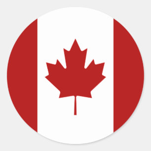 Sticker Rond Drapeau canadien, drapeau du Canada