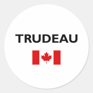 Sticker Rond Drapeau canadien Justin Trudeau Canada Couleur cla