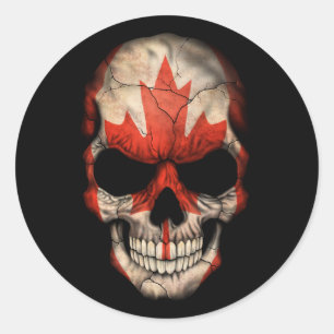 Sticker Rond Drapeau canadien personnalisable