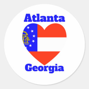 Sticker Rond Drapeau cardiaque Atlanta Georgia