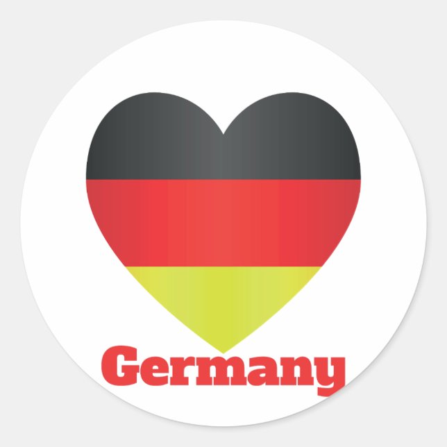Sticker Rond Drapeau cardiaque en Allemagne (Devant)