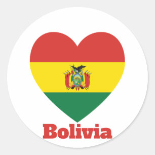 Sticker Rond Drapeau cardiaque en Bolivie