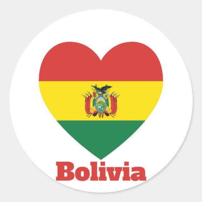 Sticker Rond Drapeau cardiaque en Bolivie (Devant)