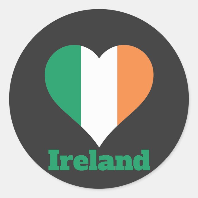 Sticker Rond Drapeau cardiaque en Irlande (Devant)