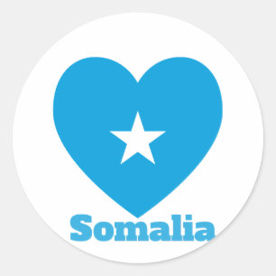 Sticker Rond Drapeau cardiaque en Somalie