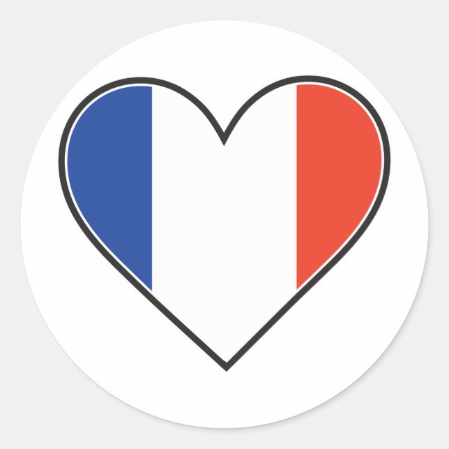 Sticker Rond Drapeau cardiaque français (Devant)
