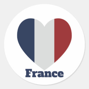 Sticker Rond Drapeau cardiaque France