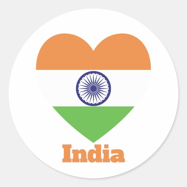 Sticker Rond Drapeau cardiaque indien (Devant)