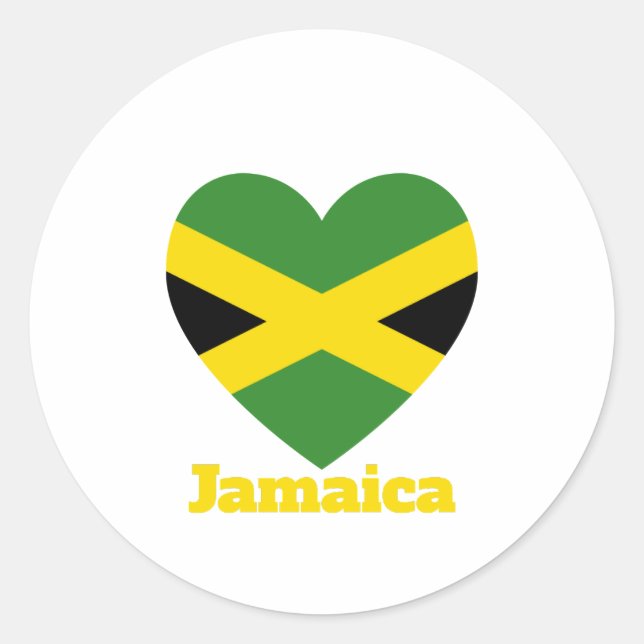 Sticker Rond Drapeau cardiaque jamaïcain (Devant)