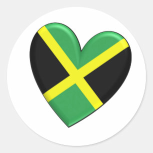 Sticker Rond Drapeau cardiaque jamaïcain