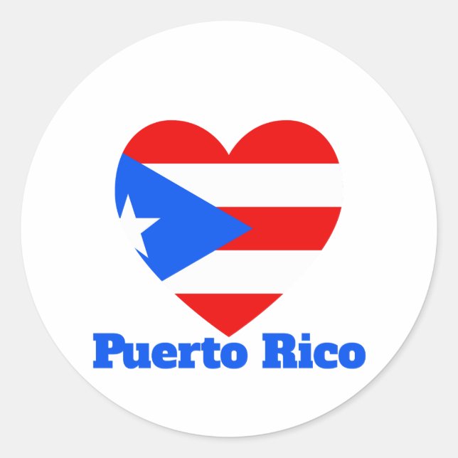 Sticker Rond Drapeau cardiaque Porto Rico (Devant)