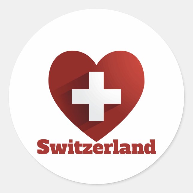 Sticker Rond Drapeau cardiaque Suisse (Devant)