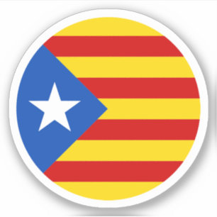 Sticker rond Drapeau Catalogne
