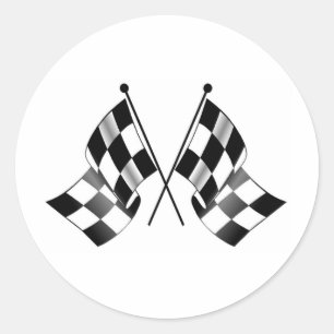 Sticker Rond drapeau checkered