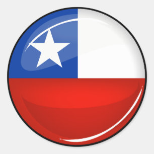 Sticker Rond Drapeau chilien rond brillant