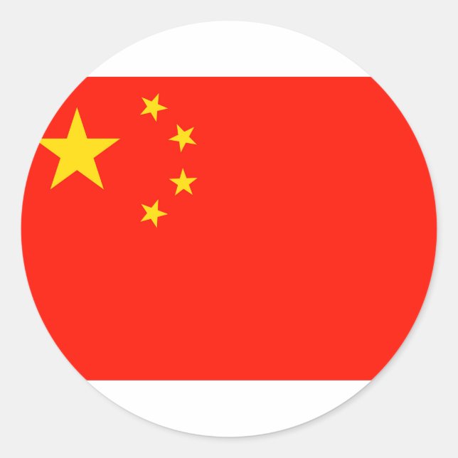 Sticker Rond Drapeau Chine - Haute qualité (Devant)