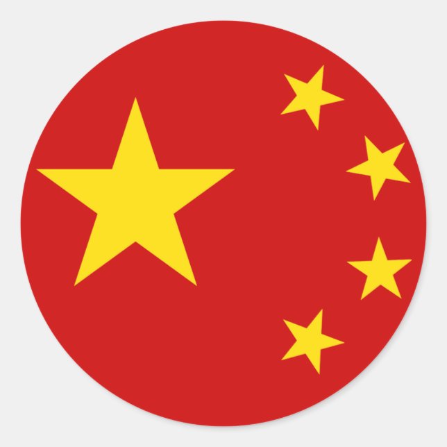 Sticker Rond Drapeau chinois (Devant)