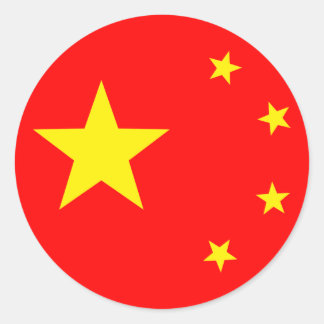 Sticker Rond Drapeau chinois "classique"