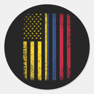 Sticker Rond Drapeau Colombie 4 juillet Etats-Unis Drapeau Colo