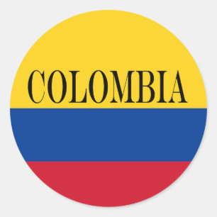Sticker Rond Drapeau Colombie - Bandera De Colombia