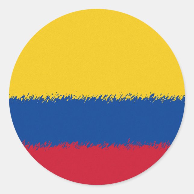 Sticker Rond Drapeau colombien (Devant)
