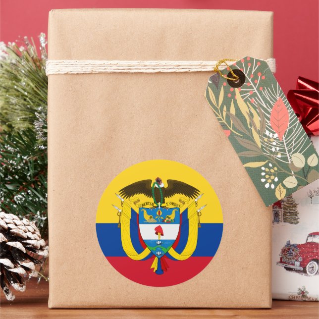 Autocollant Vinyle Colombie "La Tierra De La Sabrosura" - 18x4 Cm - Drapeau Et Armoiries - Pour Voiture, Pare-chocs