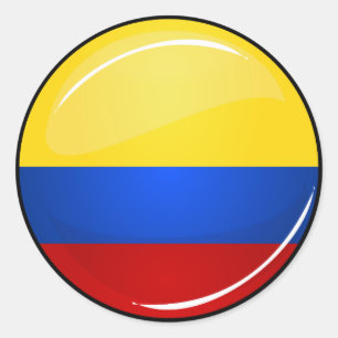 Sticker Rond Drapeau colombien rond brillant