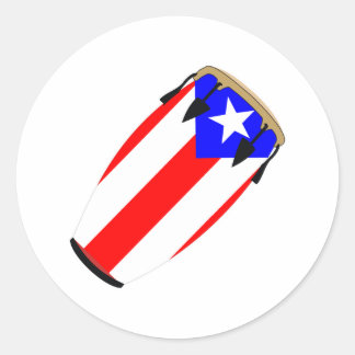 Sticker Rond Drapeau Conga Porto Rico