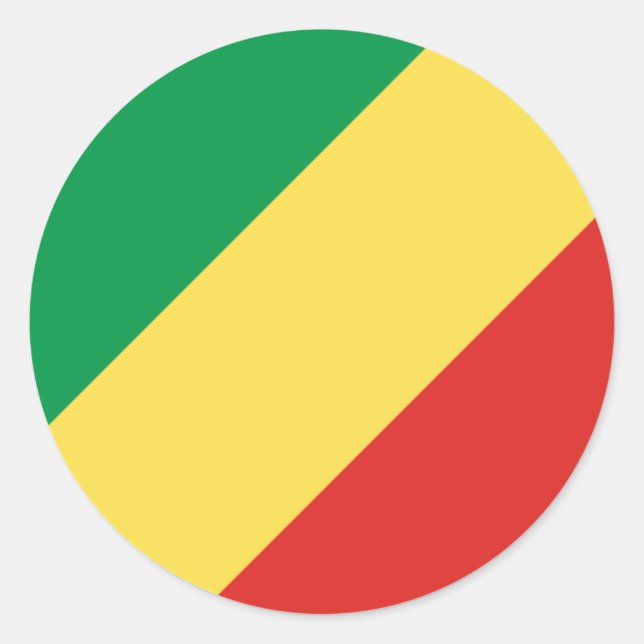 Sticker Rond Drapeau congolais, Drapeau de la République du Con (Devant)
