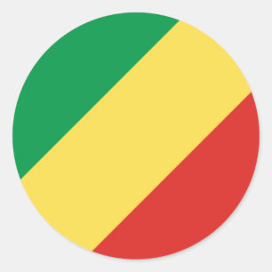 Sticker Rond Drapeau congolais, Drapeau de la République du Con
