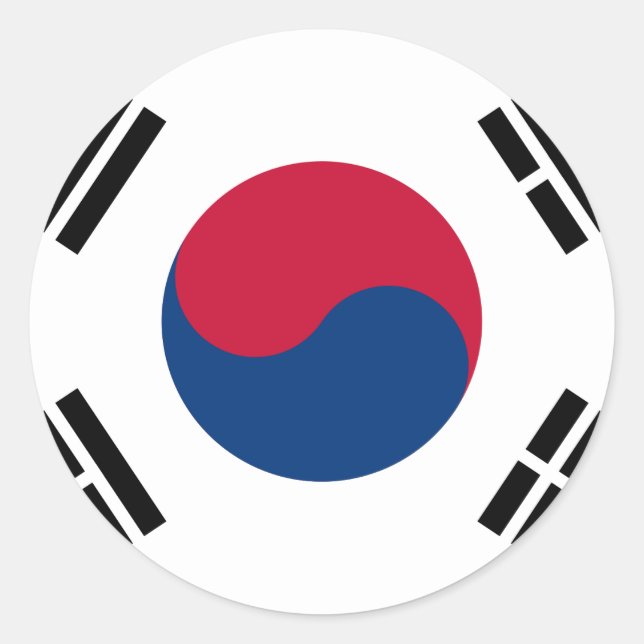 Sticker Rond Drapeau Corée du Sud 대 한 민 국 (Devant)