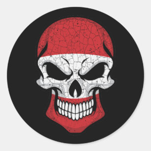 Sticker Rond Drapeau crâne souriant Autriche