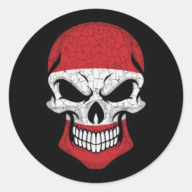 Sticker Rond Drapeau crâne souriant Autriche (Devant)