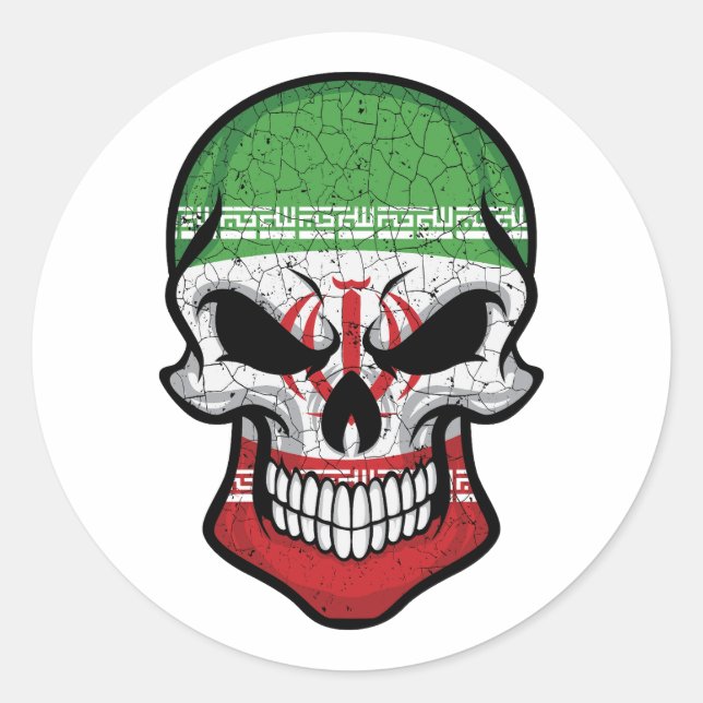 Sticker Rond Drapeau crânien souriant (Devant)