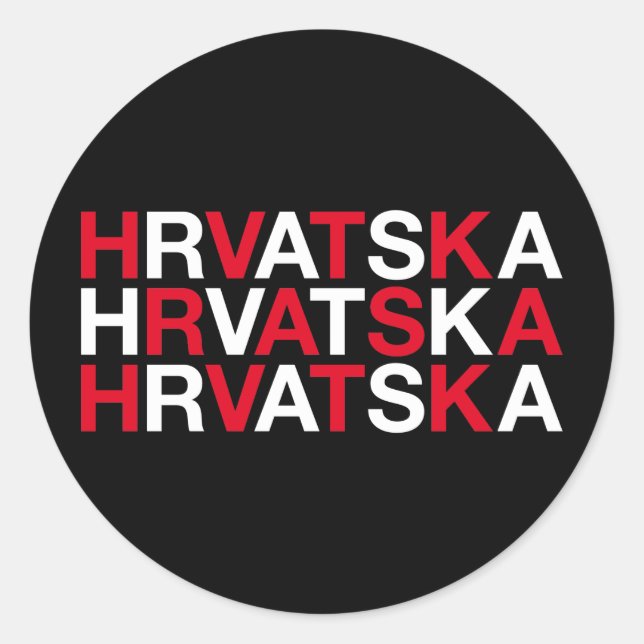 Sticker Rond Drapeau CROATIE (Devant)