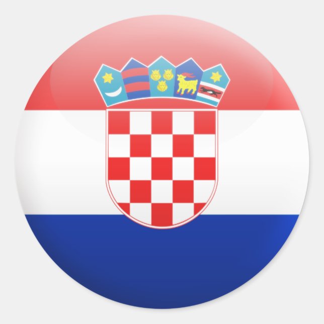 Sticker Rond Drapeau Croatie (Devant)