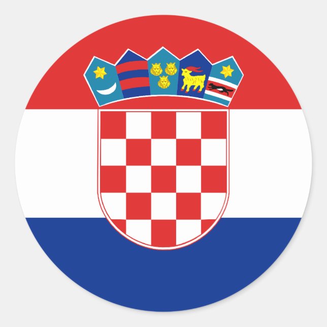 Sticker Rond Drapeau Croatie, Drapeau Croatie (Devant)