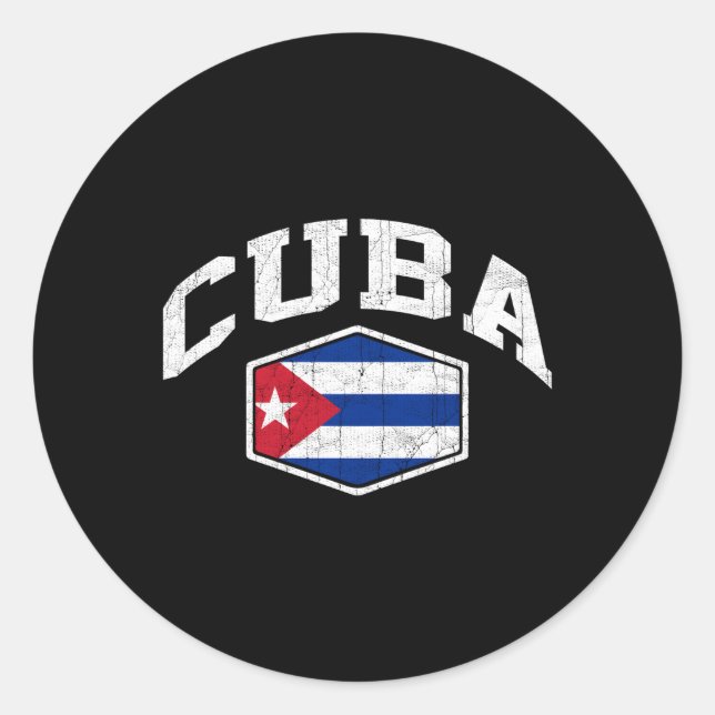 Sticker Rond Drapeau Cuba (Devant)