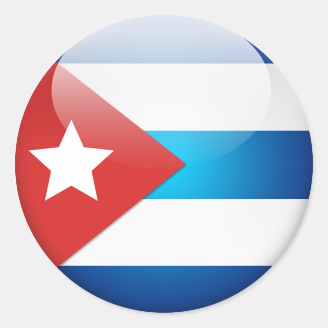 Sticker Rond Drapeau cubain 2.0 (Devant)