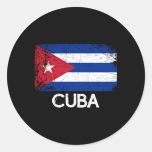 Sticker Rond Drapeau Cubain Fait À Cuba