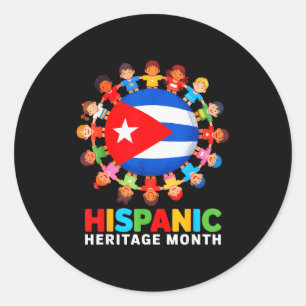 Sticker Rond Drapeau Cubain Mois du Patrimoine Hispanique Cuba