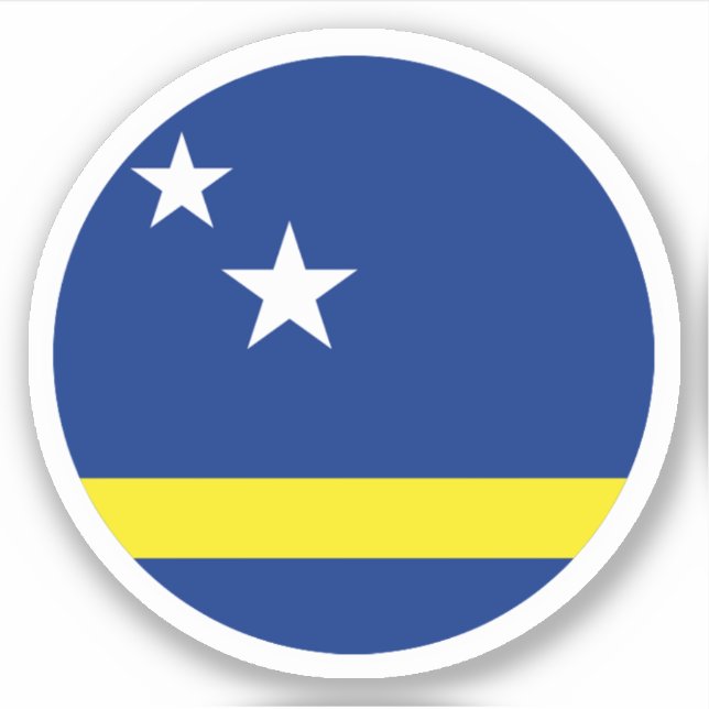 Sticker rond Drapeau Curaçao (Devant)