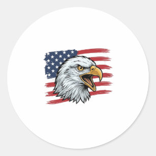 Sticker Rond Drapeau d'aigle patriotique dessin vectoriel vinta