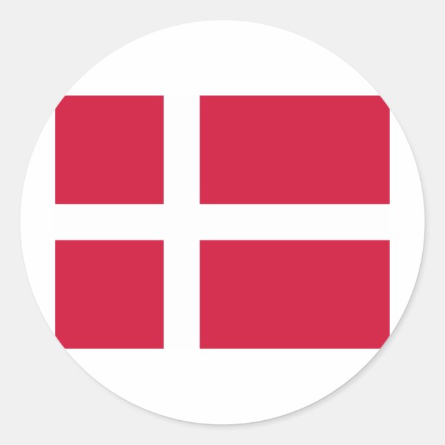 Sticker Rond Drapeau Danemark DK (Devant)