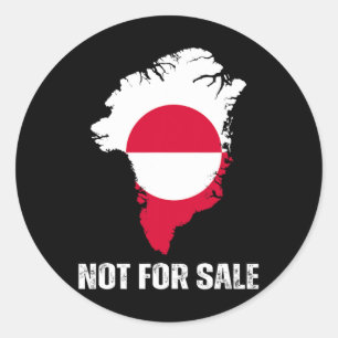 Sticker Rond Drapeau Danemark Le Groenland n'est pas à vendre A