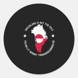 Sticker Rond Drapeau Danemark Le Groenland N'est Pas à Vendre T