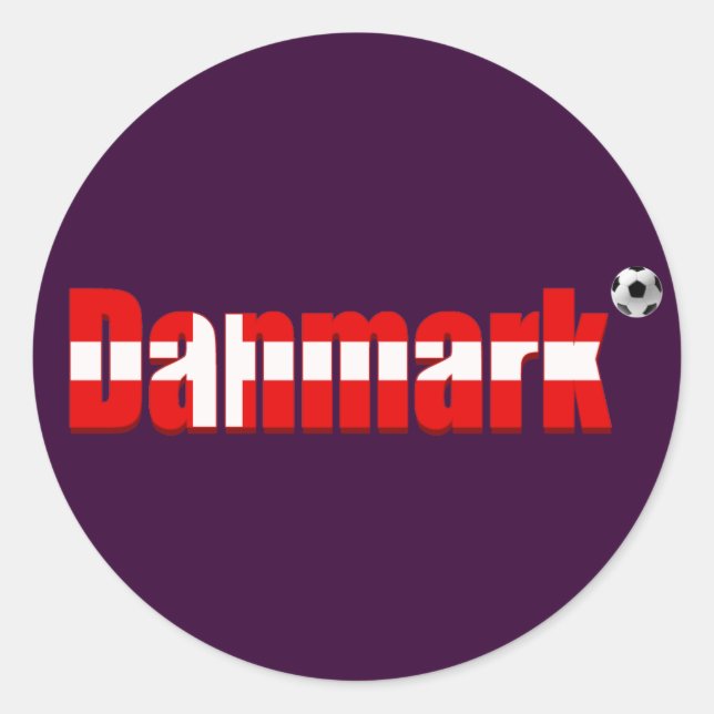 Sticker Rond Drapeau Danmark Danemark logo football fudbold eng (Devant)